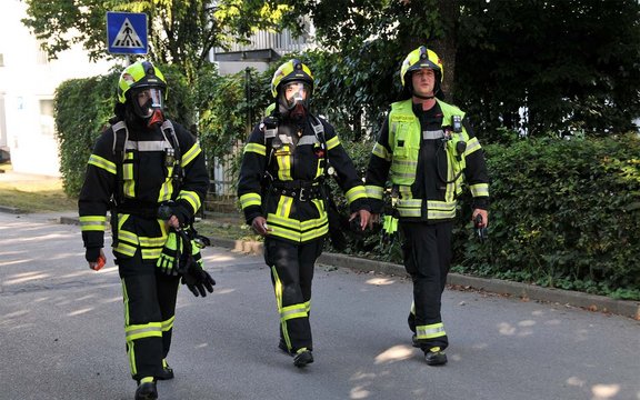 Großübung Trostberg Juli 2024 Feuerwehrmänner